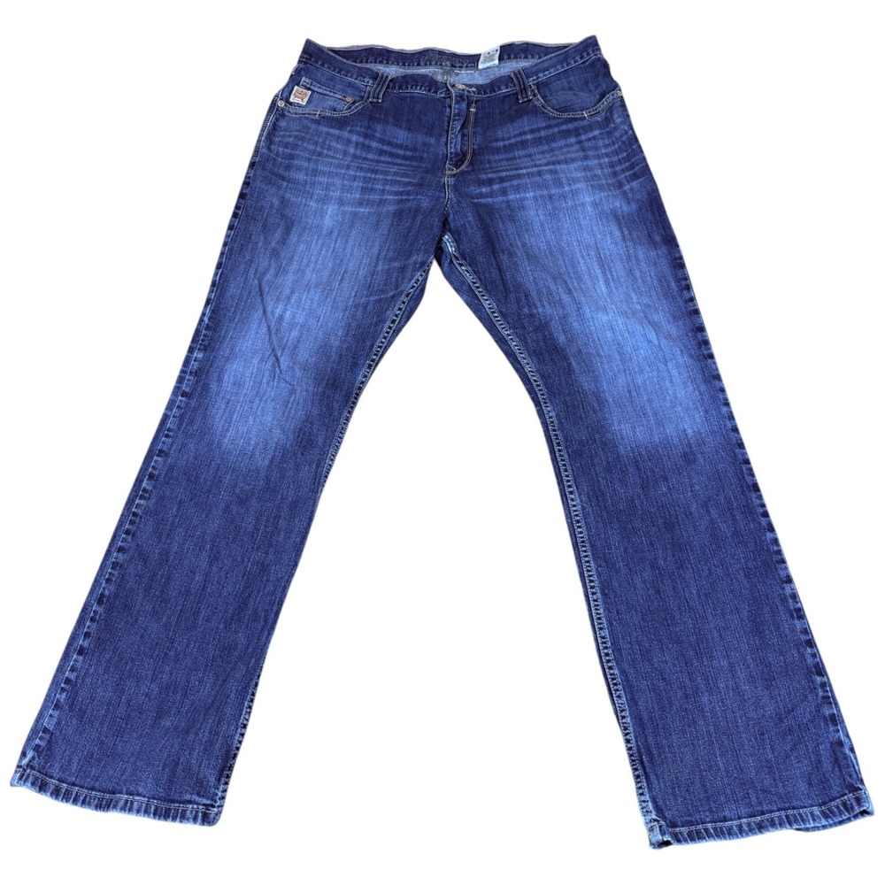 Cinch Carter Jeans Mens 40x36 (40x32.5) Blue Stretch Logo Straight Leg Casual